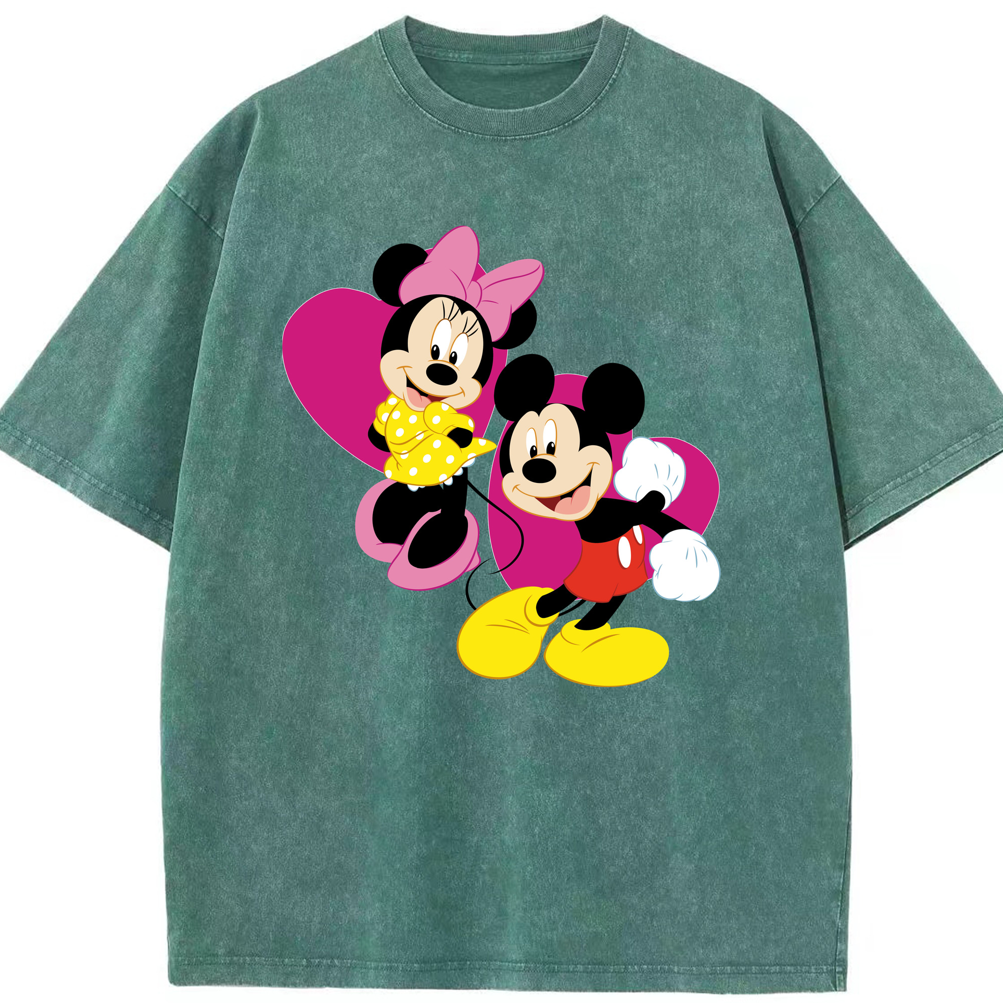 （画像用） ミッキーマウス Mickey Mouse 綿100% ヴィンテージ風 半袖Tシャツ（フロントプリント）